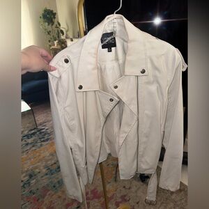 White Leather Moto Jacket